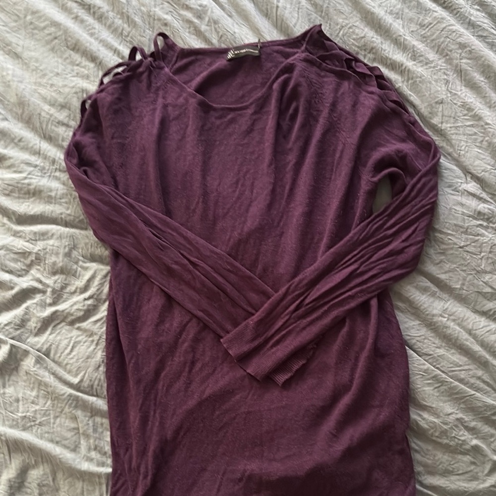 New York & Company Long Sleeve Cut Out Blouse